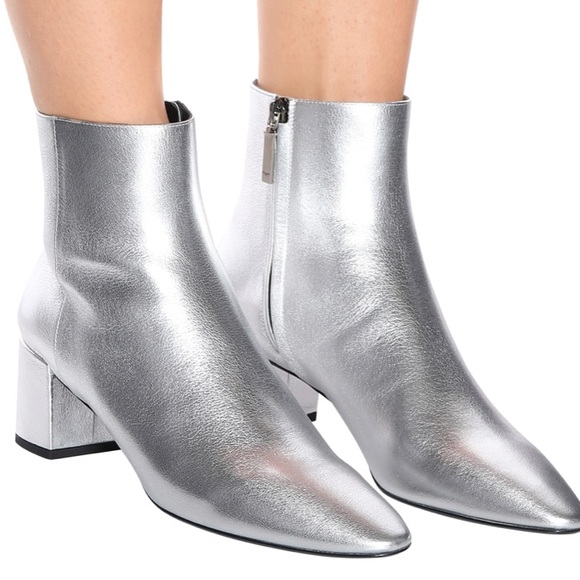 Saint Laurent silver Lou Lou booties size 39 - Picture 2 of 8